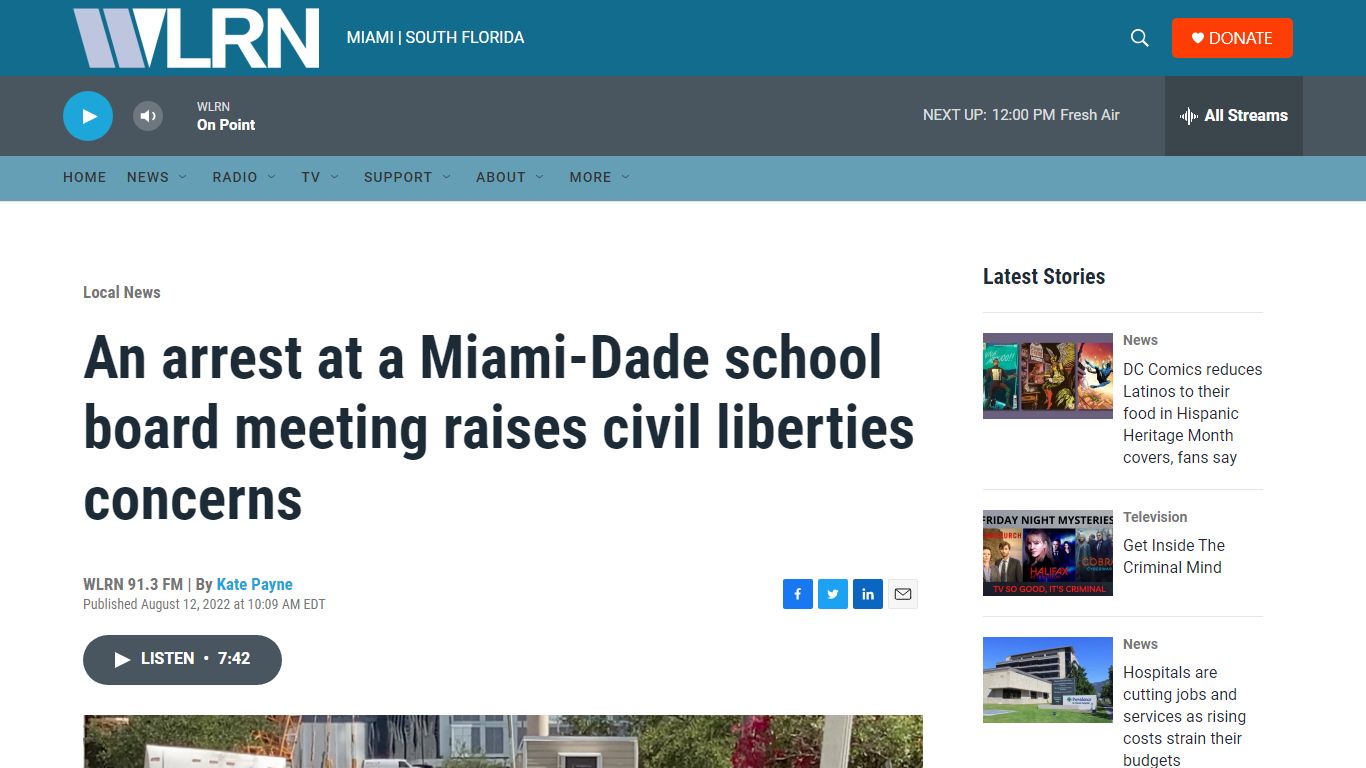 An arrest at a Miami-Dade school board meeting raises civil liberties ...